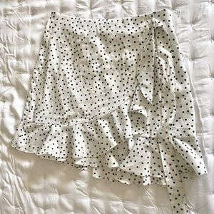 White and black polka dot Polly skirt.